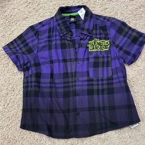 Her Universe Purple and Black Plaid Women’s Disney Haunted Mansion Shirt